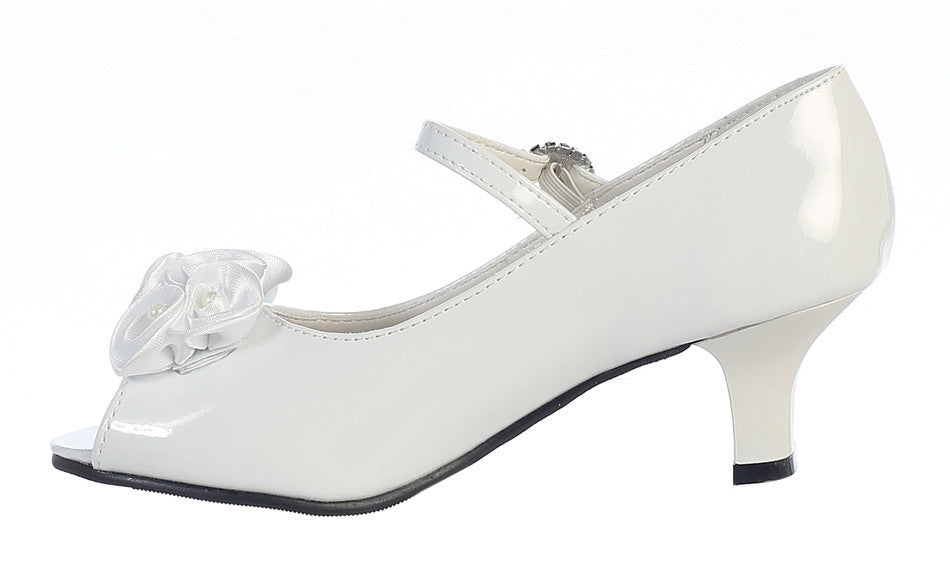Nancy - Lito Girl's Heeled Shoe-white-inside side view