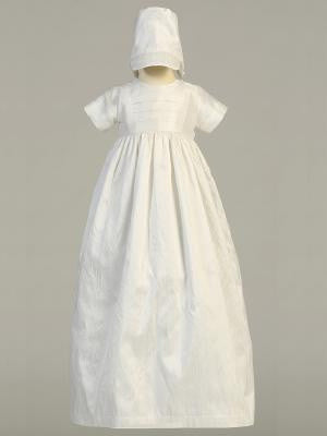 Jamie White Silk Heirloom Baptismal Gown - Unisex