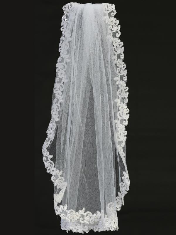 Lace First Communion Veil on Comb - T-305