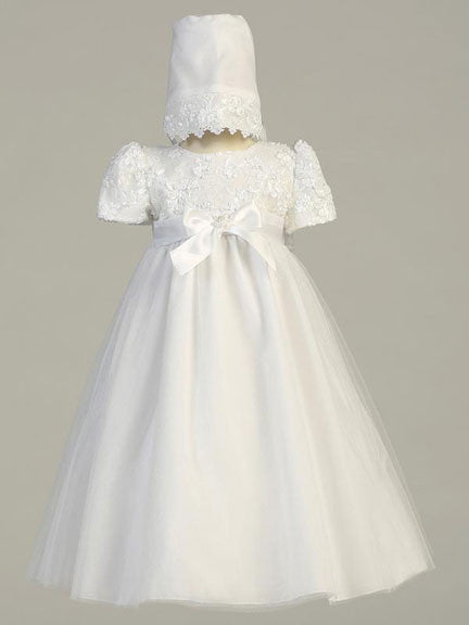 Lillian Embroidered Bodice Christening Gown