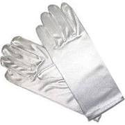 Girl's Short Satin Gloves - white