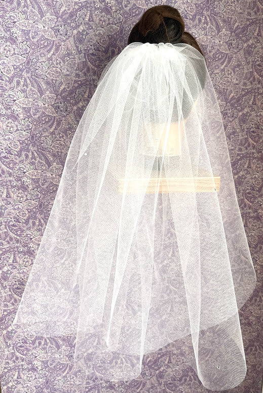First Communion Double Layer Veil with Cut Edge