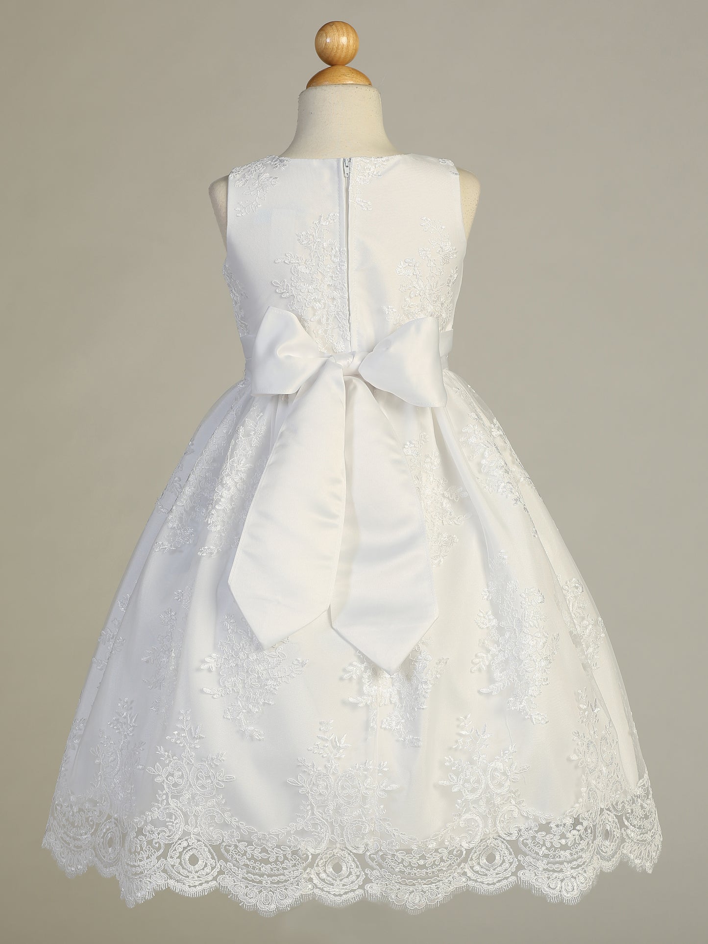 Corded Embroidery Lace First Communion Dress - SP164