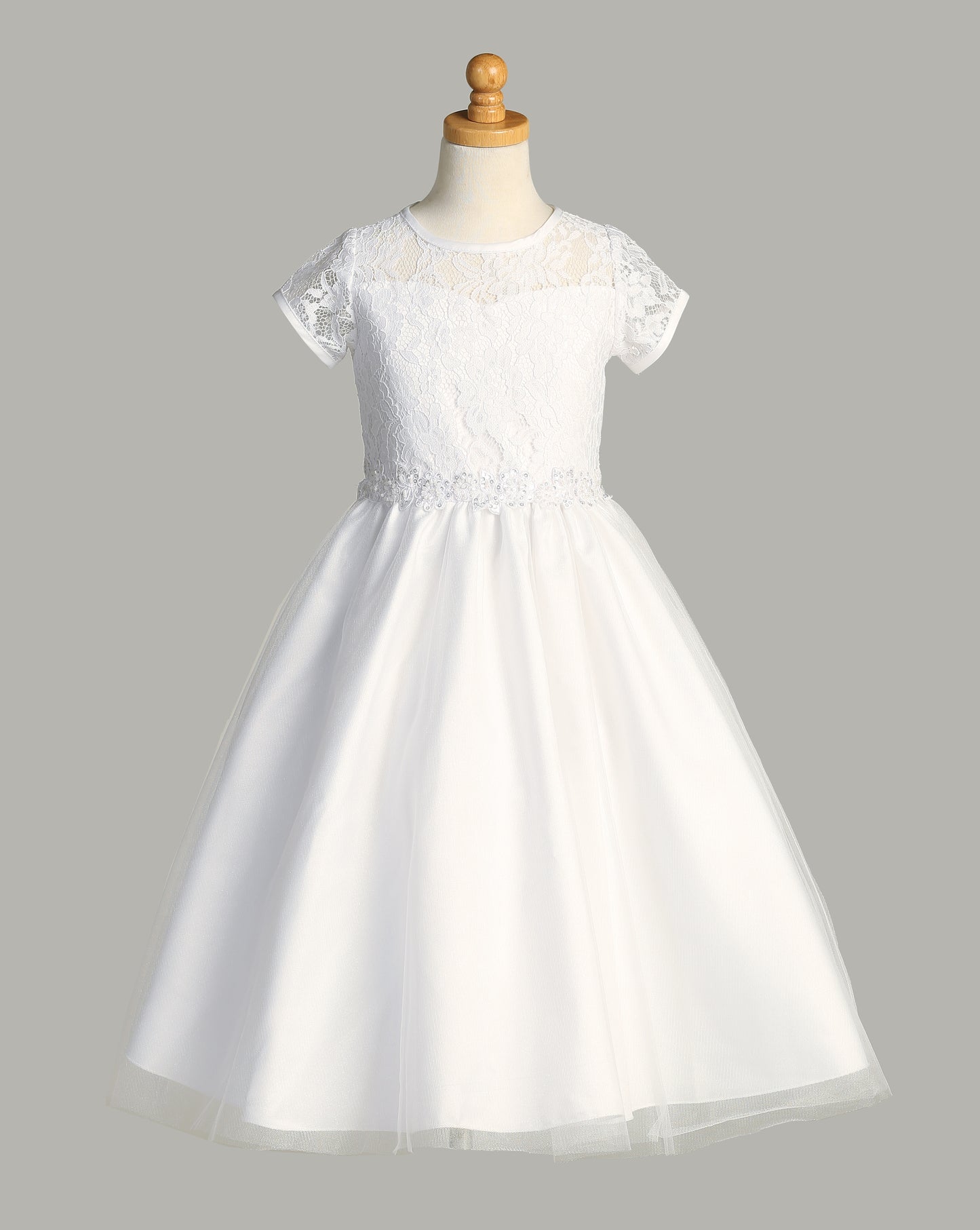 Lace Bodice First Communion Dress with Tulle Skirt - SP190