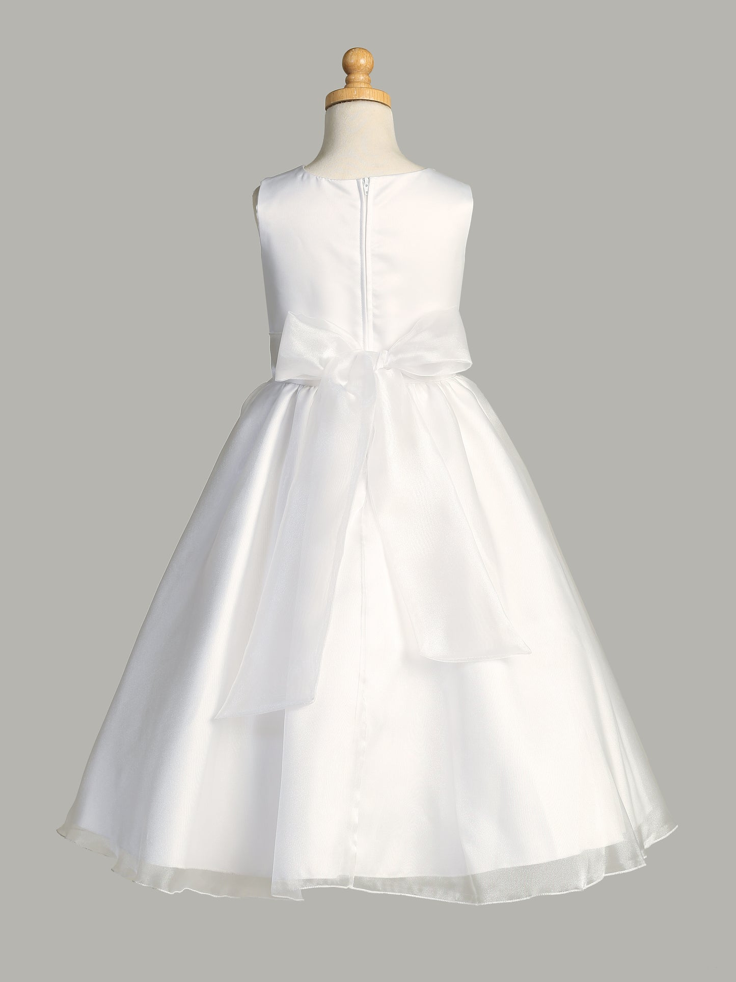 Satin First Communion Dress with crystal organza skirt - SP199