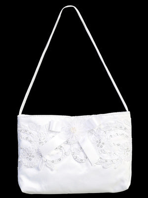 Satin purse with Corded Lace & Bow - LT-CP23