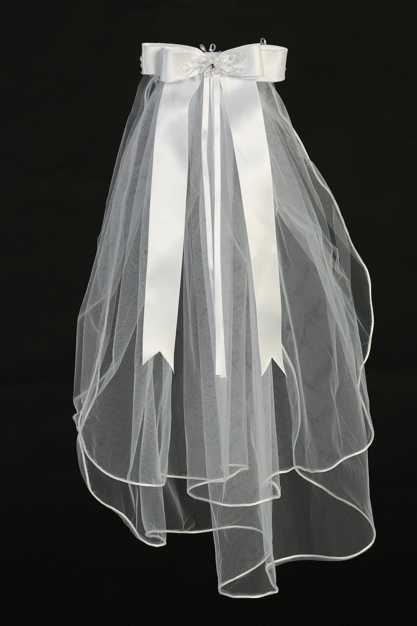 Veil with Crystal Flowers and Rhinestone Accents T-29