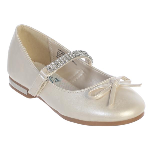 Summer Girls Flats with Rhinestone Strap-ivory